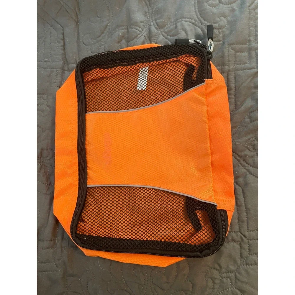 eBags Packing Cubes Set of 3 Neon Orange Travel Organizers Ripstop Nylon Mesh